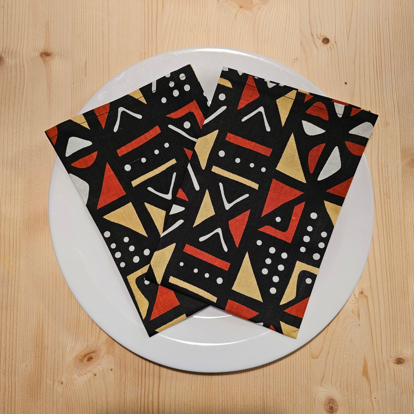 Table Runner and Set of 8 Napkins | 100% Cotton African Print Fabric