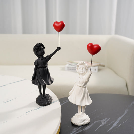 Girl with Balloon Decorative Sculpture