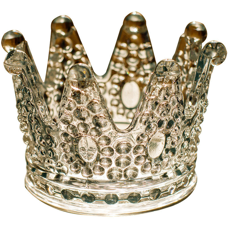 Crown Glass Candle & Ashtray Holder