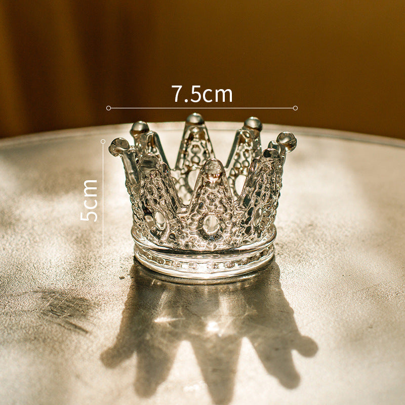 Crown Glass Candle & Ashtray Holder