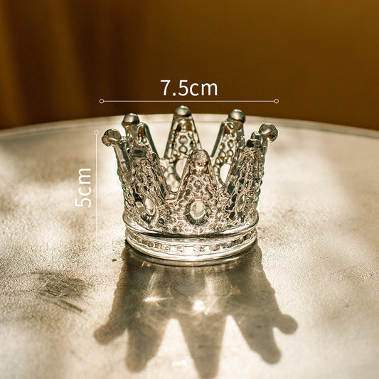 Crown Glass Candle & Ashtray Holder