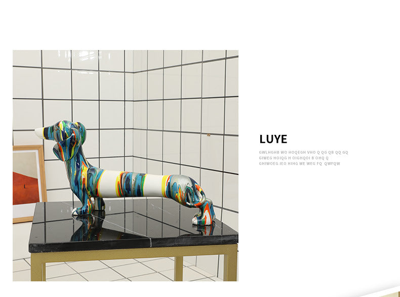 Modern Dachshund Decorative Sculpture