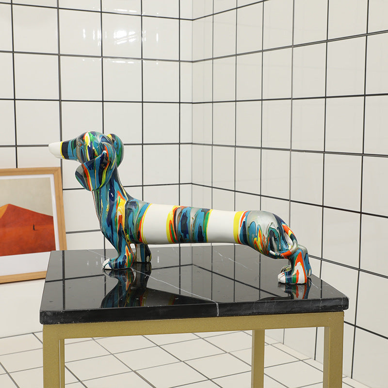 Modern Dachshund Decorative Sculpture