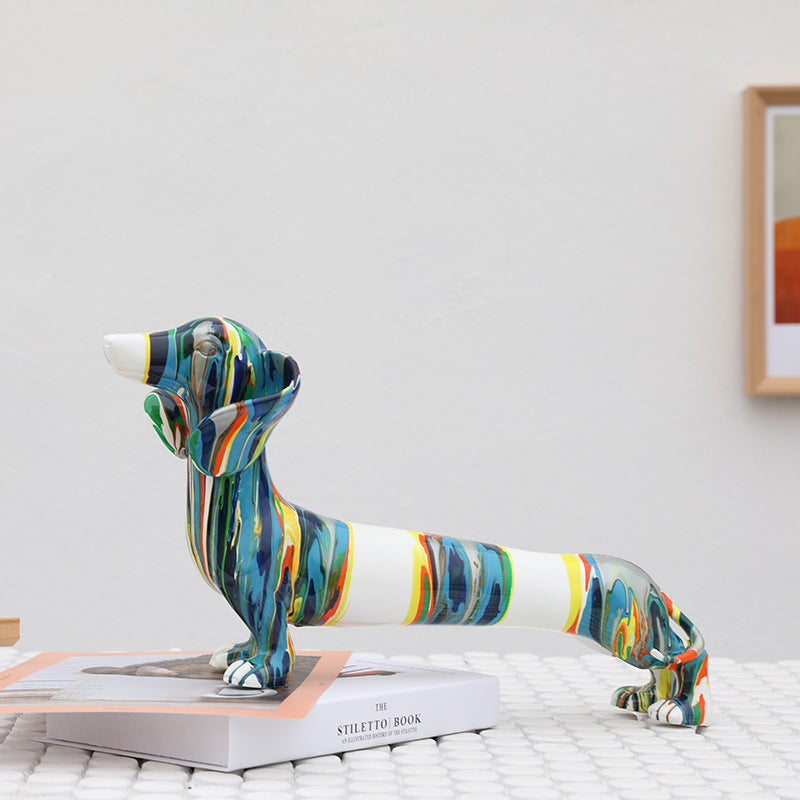 Modern Dachshund Decorative Sculpture