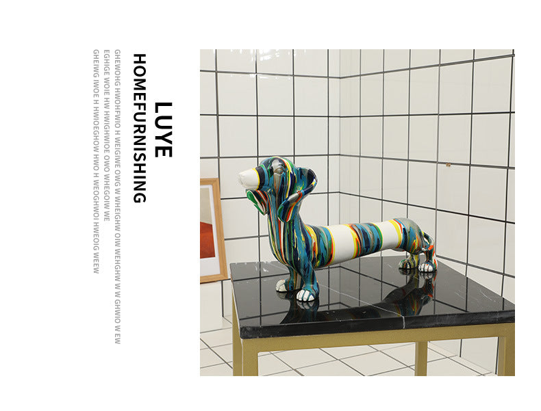 Modern Dachshund Decorative Sculpture