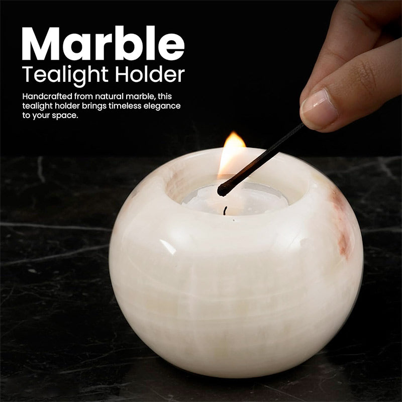 Radicaln Marble Tealight Candle Holder Set of 3 - Pillar Candle Holder